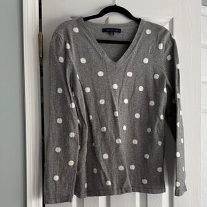 Tommy Hilfiger Gray and White Polka Dot Sweatshirt